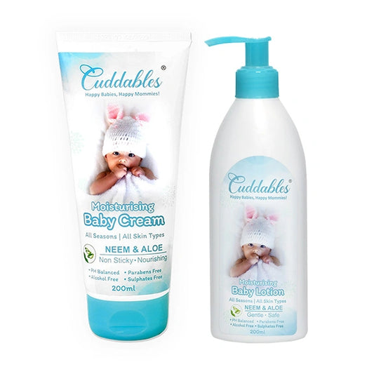 cuddables baby cream and baby lotion combo
