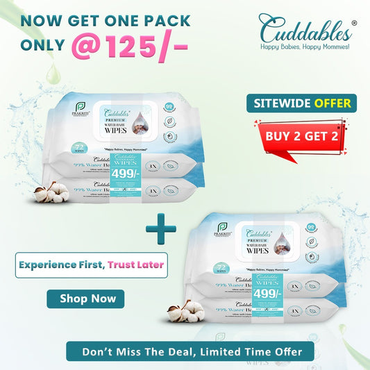 99% Pure Water Wipes Pack | Buy 2 Get 2 Offer | @125 Each Pack